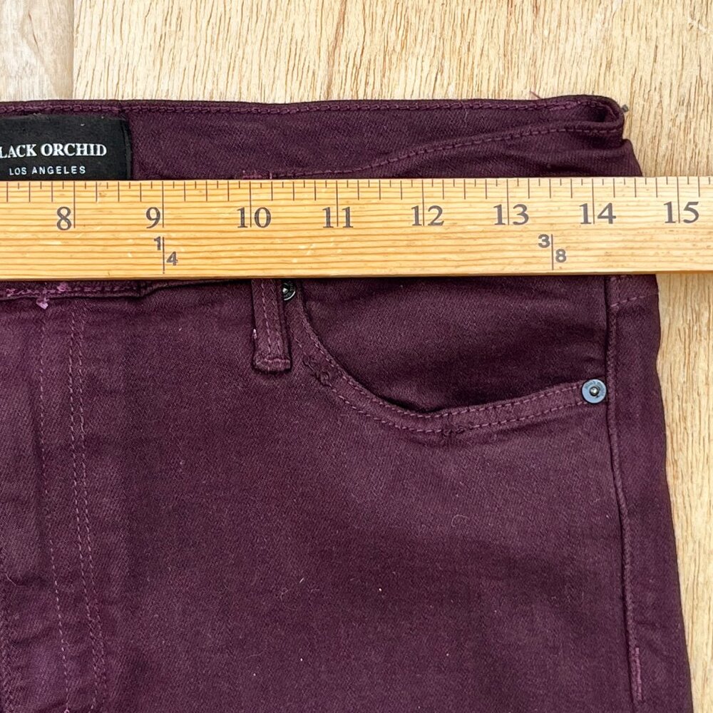 BLACK ORCHID LOS ANGELES NOAH ANKLE FRAY JEANS WOMEN’S sz 29 Burgundy STRETCH - Picture 9 of 12